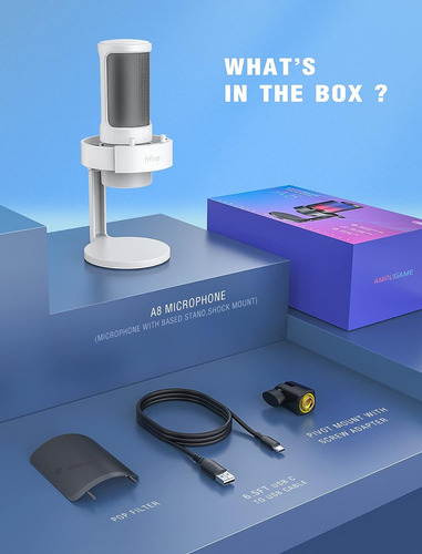 Micrófono Gaming Fifine Ampligame A8, De Condensador, Usb