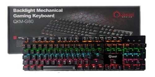 Teclado Gamer Mecánico Quasad Qkm-g80 Circuit Shop Color del teclado Negro Idioma Español Latinoamérica