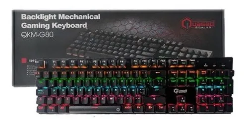 Teclado Gamer Mecánico Quasad Qkm-g80 Color del teclado Negro Idioma Español Latinoamérica