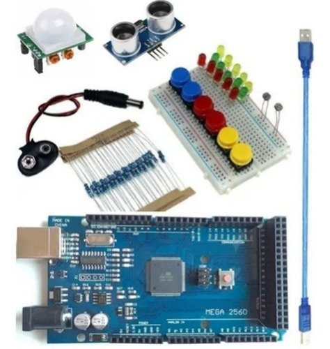 Kit Arduino Mega Master Programação Sensores Atuadores
