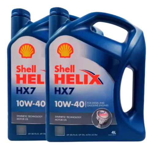 Aceite Shell Helix Hx7 10w40 Synthetic Sn/a3/b4 4lts. X2