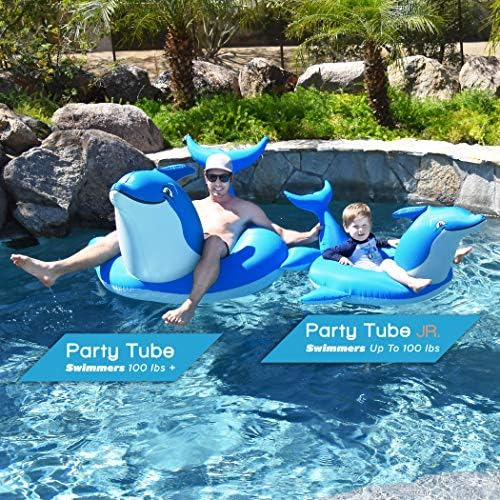 Balsa Inflable Gofloats Dolphin Party Tube, Flotador Con Est