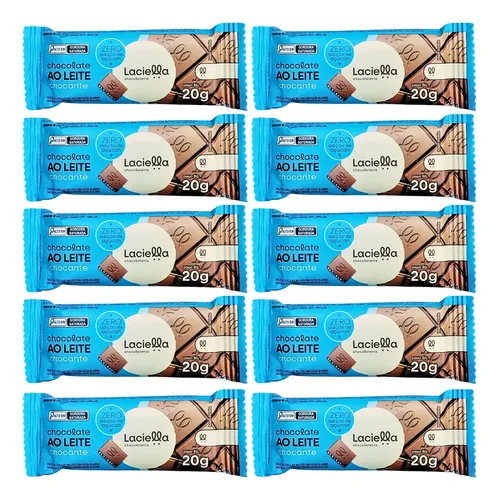 Chocolate ao Leite Crocante Zero Açúcar Laciella MM Produtos