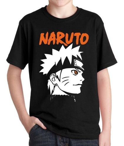 Imagen 1 de 3 de Polera Estampada Naruto Uzumaki Logo Anime Manga