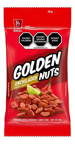 Cacahuates Barcel Golden Nuts Enchilados 100 G 10 Pzas