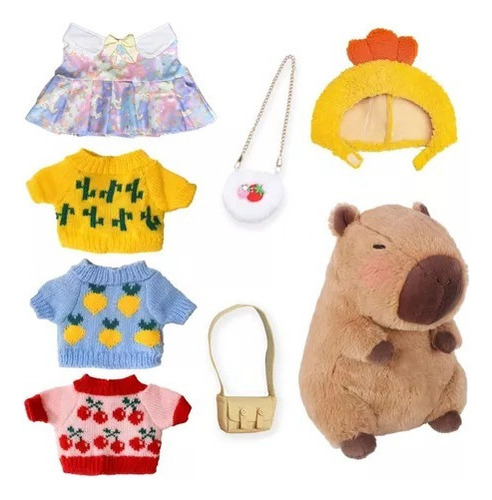 Peluche Capibara Animal Capybara Niños Con 7 Accesorios.sl1