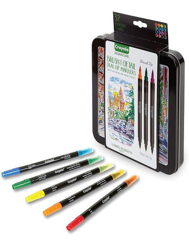 Imagen 3 de 8 de 16 Marcadores Crayola Signature Brush & Detail Dual Tip