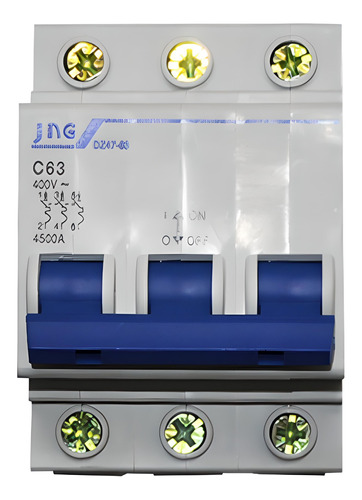 Disjuntor automático miniatura-para trilhos din JNG DZ47-63 3p