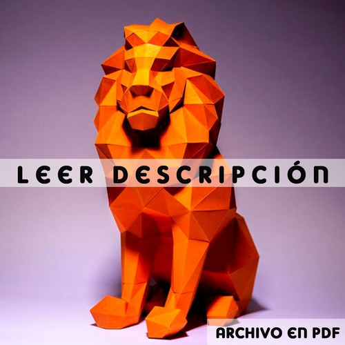 Papercraft Plantilla Leon Sentado 2