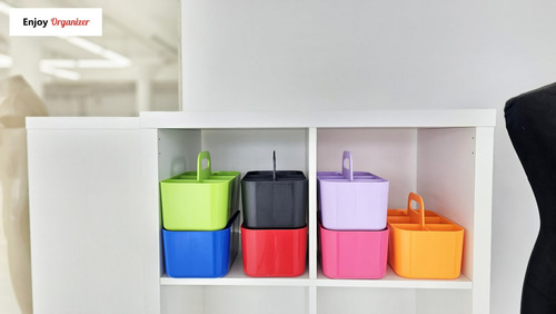 Organizador De Plástico Apilable Con Asa 6 Compartimentos Pa