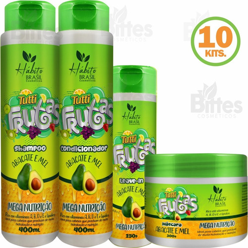 10 Kit Tutti Frutas Hábito Brasil Cosméticos Brilho Revenda