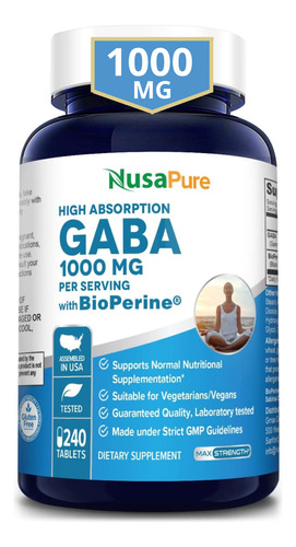 Gaba 750mg Pastillas Para Dormir Reduce La Ansiedad & Estrés