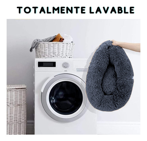Cama Tipo Dona Antiestres Para Perros Raza Xxl Gris 100cm