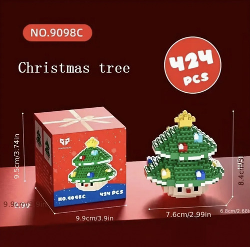Mini Bloques Navidad Arbolito Arbol 424pzs Armable 3d Juego