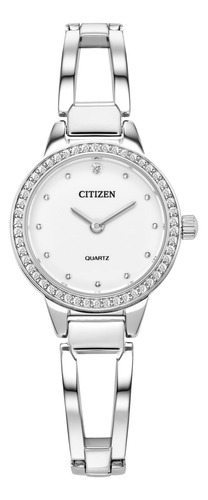 Reloj Citizen De Cuarzo Para Mujer, Esfera Blanca, Acero Ino