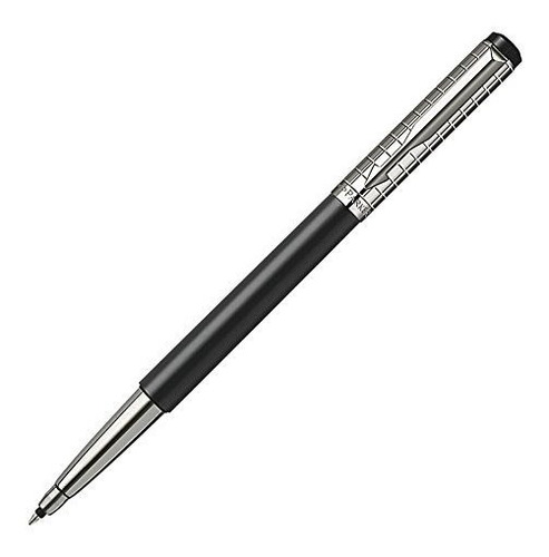 Parker Vector Fountain Pen, Negro De Acero Inoxidable Cincel