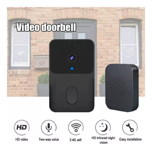 Timbre Inteligente De Puerta Inalámbrico Con Lcd Cámara Wifi