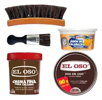 Comprar Kit Bolero Limpieza De Calzado El Oso Color Café + Cepillo