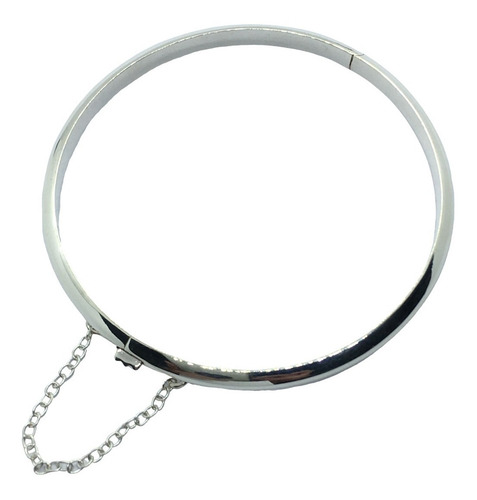 Pulsera Esclava Plata 925 Con Cadena De Seguridad (br4,5)