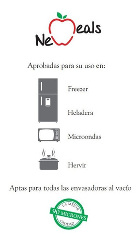 Imagen 2 de 2 de Bolsas Gofradas Envasadoras Al Vacío New Meals 22cmx30cmx50u