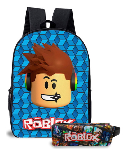 Escolar Mochila E Estojo Menino Game Blox Cor Mochila E Estojo 5 Desenho Do Tecido Liso