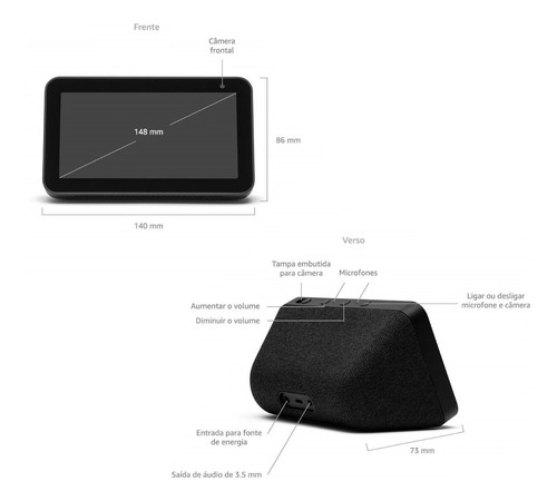 Imagem 9 de 9 de Smart Speaker Amazon Alexa Echo Show 5 Com Tela 5.5'' Preto