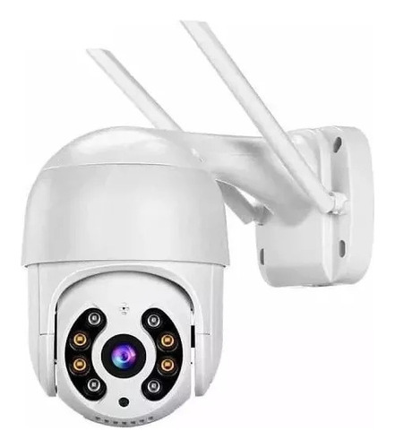 Camara Domo Exterior 1080p Alarma Seguimiento Inteligente Color Blanco