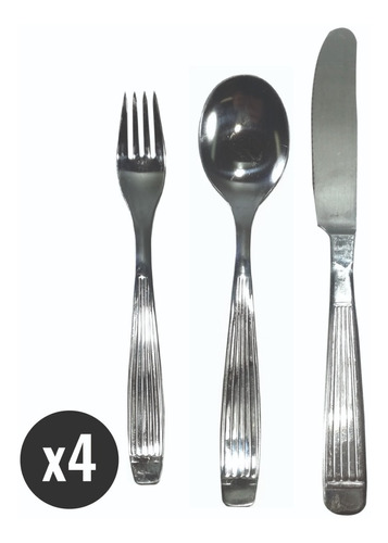 Set X36 Cuchillo Tenedor Cuchara Postre Cubiertos Rayado