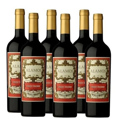 Vino Alamos Cabernet Sauvignon 750ml Caja X 6u Catena Zapata Alamos - Tinto - Cabernet Sauvignon - Botella - Pack - 6 - 750 Ml