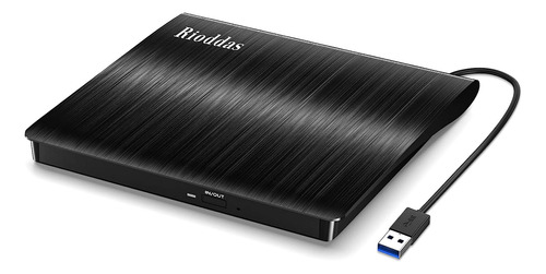 Unidad Cd Dvd +/- Rw Externa Usb 3.0 Rioddas Negro