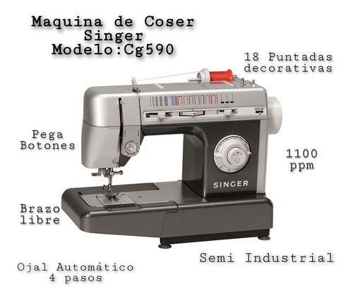 Maquina De Coser Singer Modelo Cg590 Semi-industrial 
