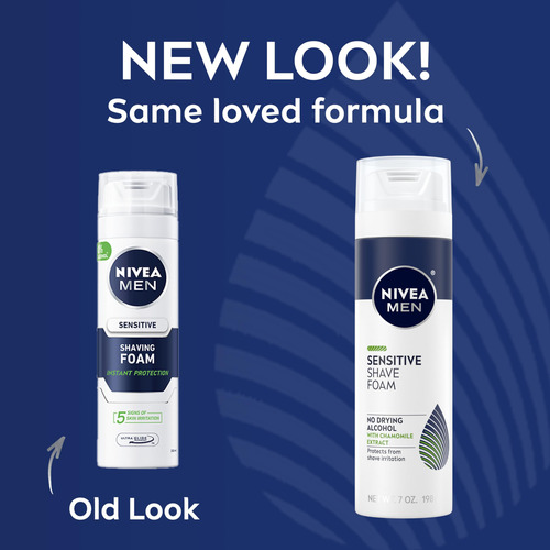 Espuma De Afeitar Nivea Men Sensitive Con Vitamina E, 200 Ml
