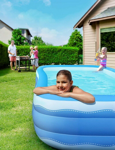 Sable Alberca Inflable 92x56'' Para Niños Y Adultos Sa-hf071 Color Azul