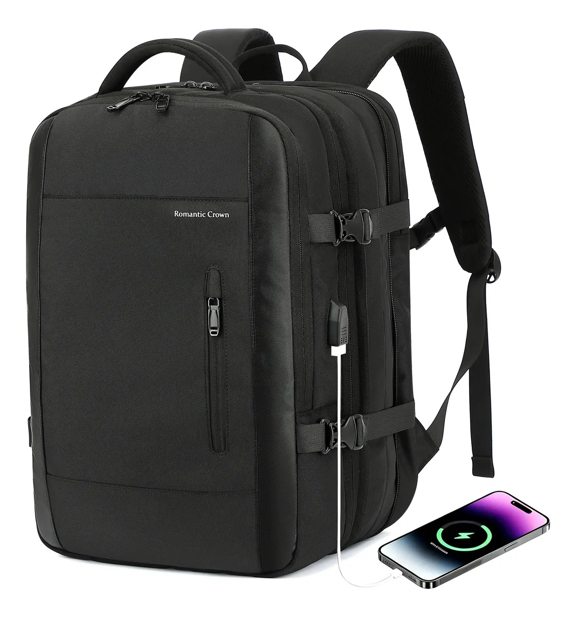 Mochila Viagem Feminina Masculina Para Notebook Executiva Cor Preto