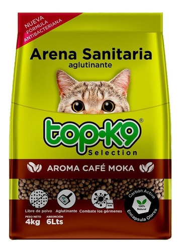 Arena Aglutinante Gato Top K9 2 Kg Color Moka