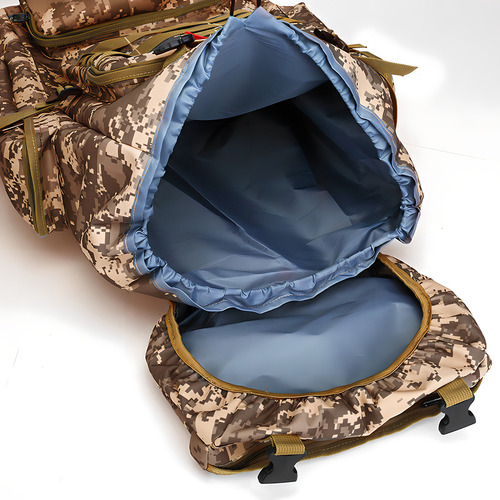 Mochila De 80 Litros, Bolsa Para Acampar Al Aire Libre Color Desert Camouflage Diseño De La Tela Liso