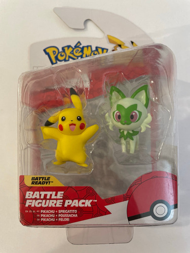 Pikachu Y Sprigatito Pokemon Spirigatito Battle Figure Pack (Usado)