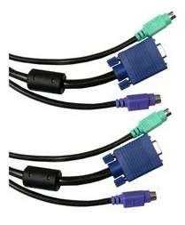 Pcconnect Tm Kvm Cable Hd15 Vga Macho + 2 Minidin6 Ps Negro