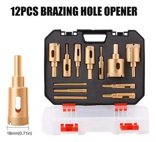 12 Kits De Fresado De Brocas Cónicas Para Azulejos Con