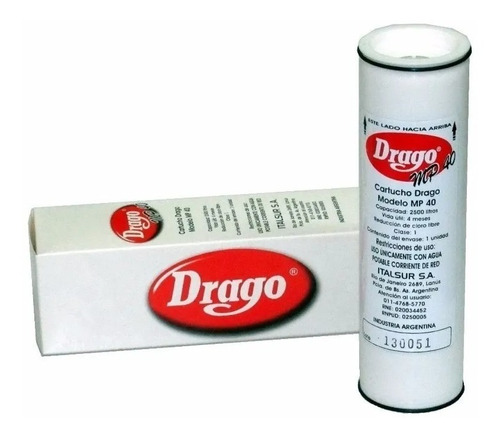 Filtro Para Purificadores De Agua Drago. Repuesto Original
