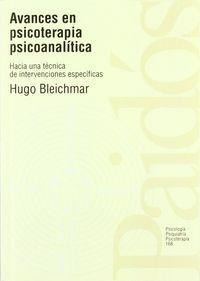 Libro: Avances En Psicoterapia Psicoanalítica. Bleichmar, Hu