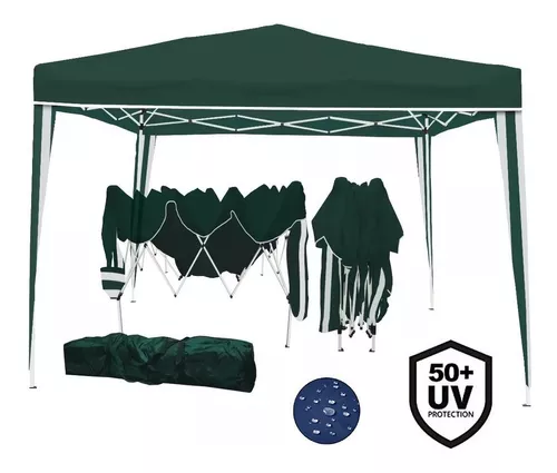 CARPA PLEGABLE 3X3 METROS COLOR VERDE Y AZUL