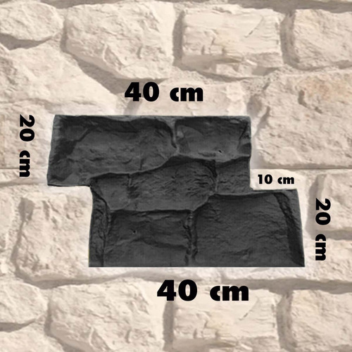 Molde Concreto Estampado Roca Medieval Profesional Uso Rudo Forma Irregular