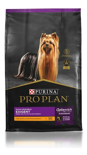 Alimento Pro Plan OptiEnrich Croquetas Purina Pro Plan Exigent Perro 7.5 Kg para perro adulto de raza pequeña sabor mix en bolsa de 3kg