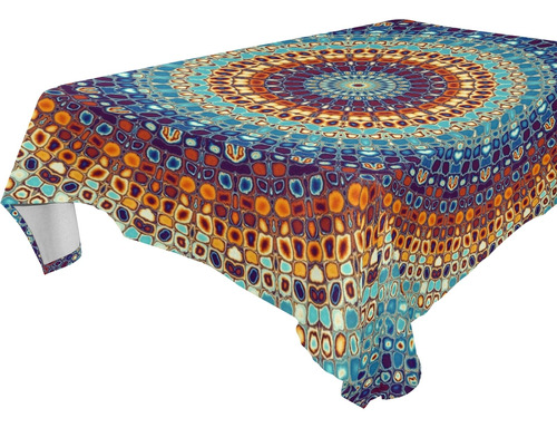 Xigua Mantel Rectangular Con Diseno De Mandala Bohemio, Colo