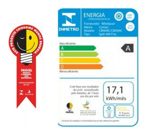 Ar Condicionado Split Hi Wall Consul 9000 Btus Frio 220v