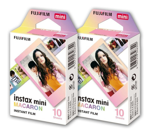 20 Hojas De Papel Fotográfico Fujifilm Macaron Instax Mini F