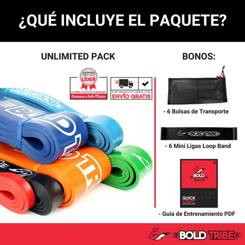 Imagen 5 de 10 de Unlimited Pack 6 Ligas Bandas Resistencia Crossfit Pull Ups Con 13 Bonos Video Tutoriales Ejercicio Piernas Calistenia