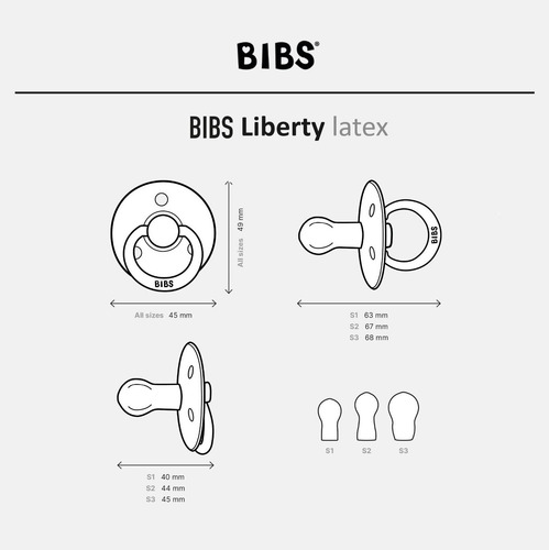 Chupetes Bibs Liberty Set X2 Unidades Bpa Free Caucho