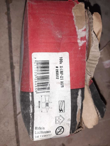 Clavo Chapa Perfilada X-enp-21 Hvb Hilti Para Construcción